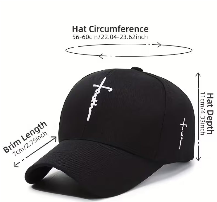 Cross Embroidered Faith Baseball Cap