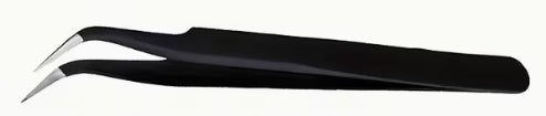 Precision Metal Tweezers, with Curved Tip