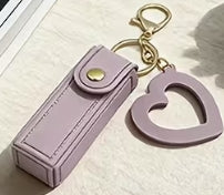 Lipstick Faux Leather one button holder