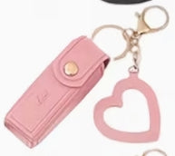 Lipstick Faux Leather one button holder