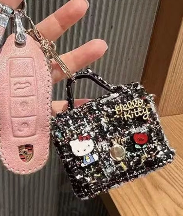 Hello Kitty Black Twill Plaid Mini Bag