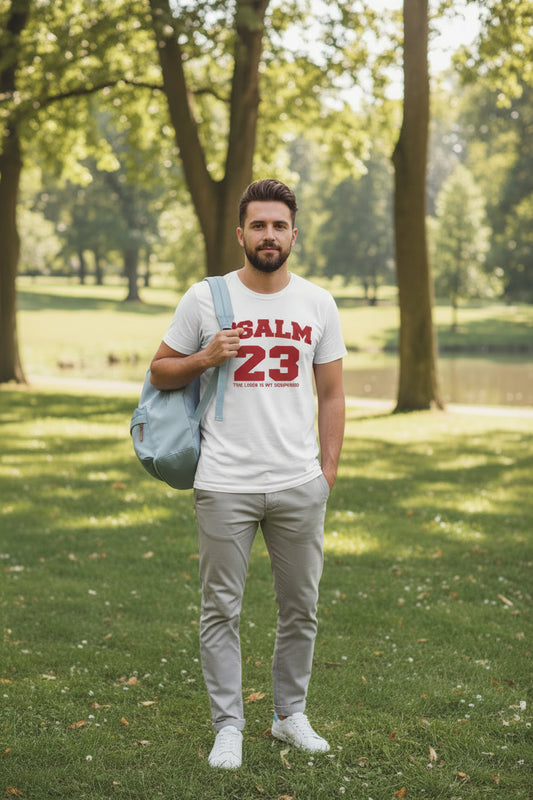 Psalm 23 - The Lord Is My Shepherd Complete T-Shirt (Red Letters)