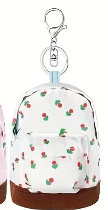 Mini Backpack with Flower Pattern