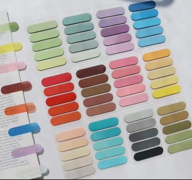 Colorful rounded sticky index tabs 5 shades