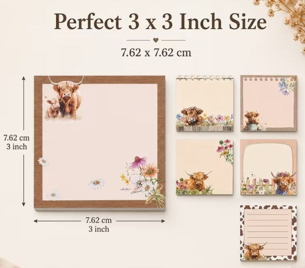 Highland Cow Sticky Notes 3.0X3.0inch