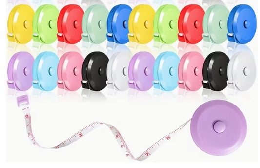 Retractable Fabric Tape Measure 60" - Multicolor Set of 40