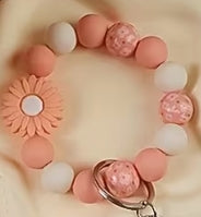 Beaded Keychains Silicone and Wood