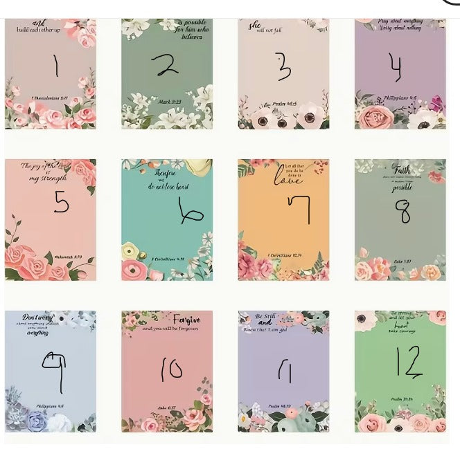 Floral Bible Notes] Self-Adhesive Bible Verse Notes