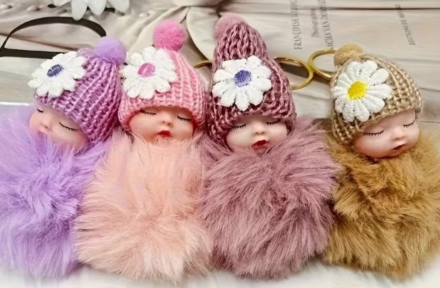 Sleeping Baby Flower Pom-Pom