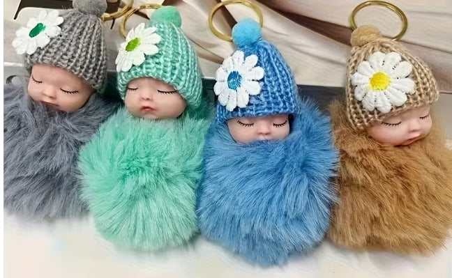 Sleeping Baby Flower Pom-Pom