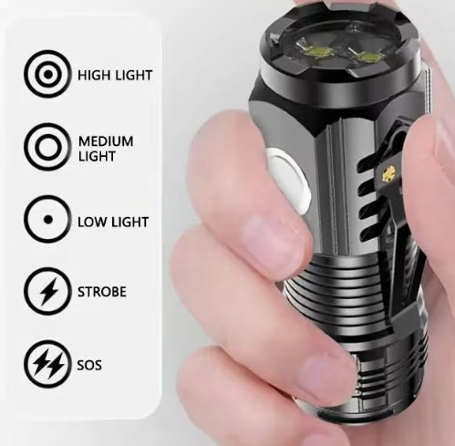 USB-rechargeable mini flashlight