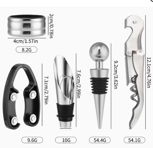 Wine Bottle Opener Set Wine Bottle Opener 5pcs Stainless Steel Wine box