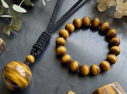 Tiger's Eye Necklace and Bracelet Set