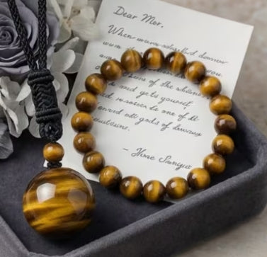 Tiger's Eye Necklace and Bracelet Set