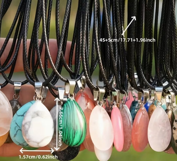 Water Droplet Shaped Crystal Necklace