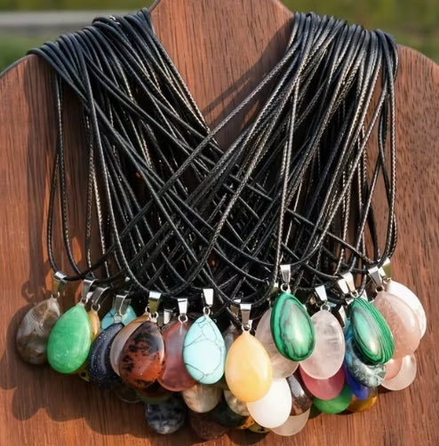 Water Droplet Shaped Crystal Necklace