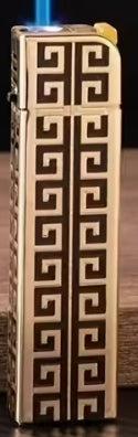 (No Butane) Windproof Lighter Creative Metal Disposable Lighter Retro Embossed Pattern