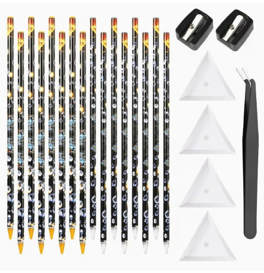 23pcs Rhinestone Picker Pencil Set