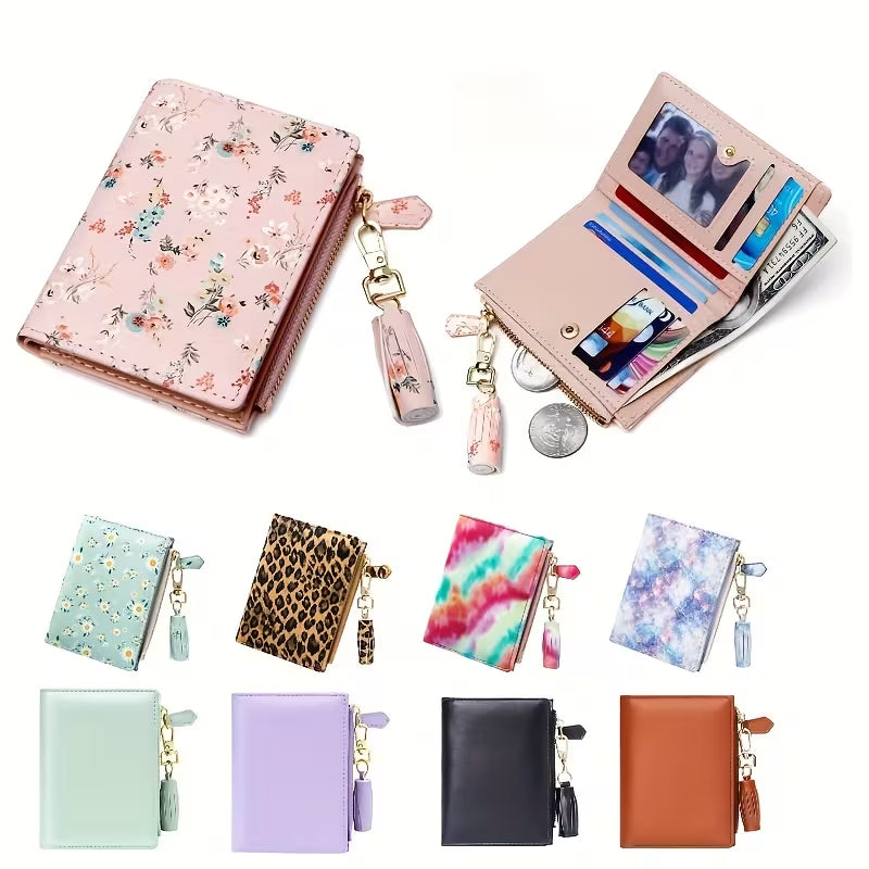 Slim Bifold Wallet with Tassel Keychain
