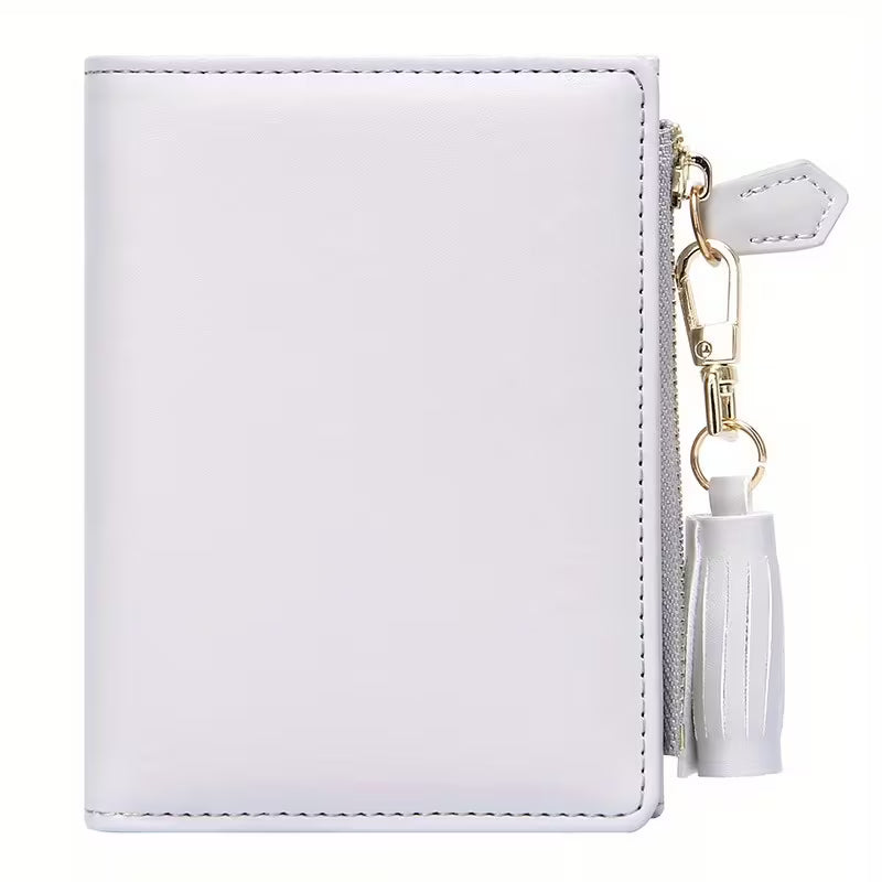 Slim Bifold Wallet with Tassel Keychain