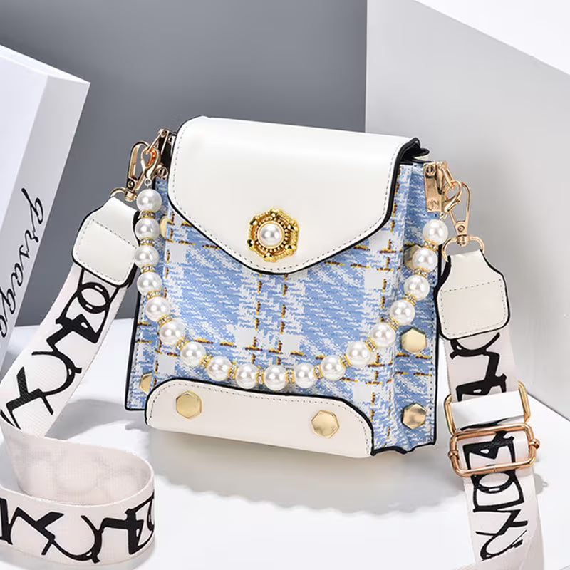 Sophisticated Block Quilted Pattern Crossbody Bag