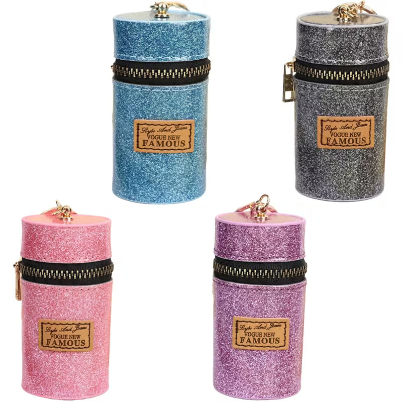 Zipper Cylinder Coin Purse with scarf