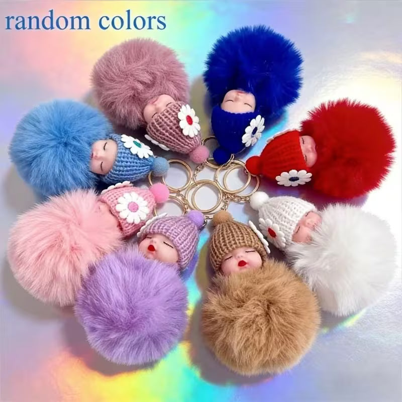 Sleeping Baby Flower Pom-Pom