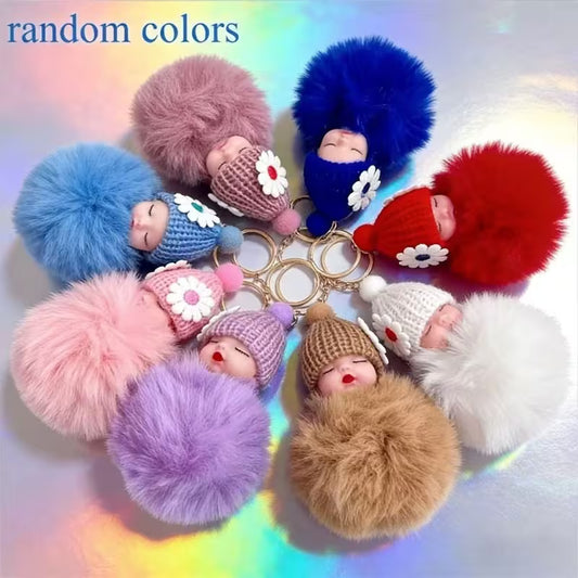 Sleeping Baby Flower Pom-Pom