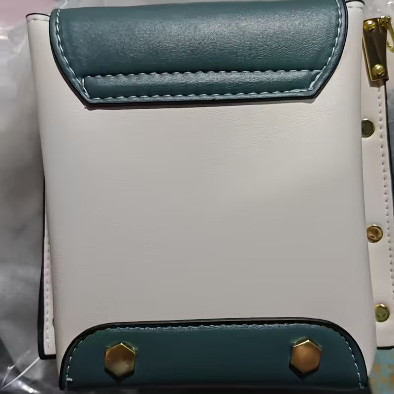 Sophisticated Block Quilted Pattern Crossbody Bag