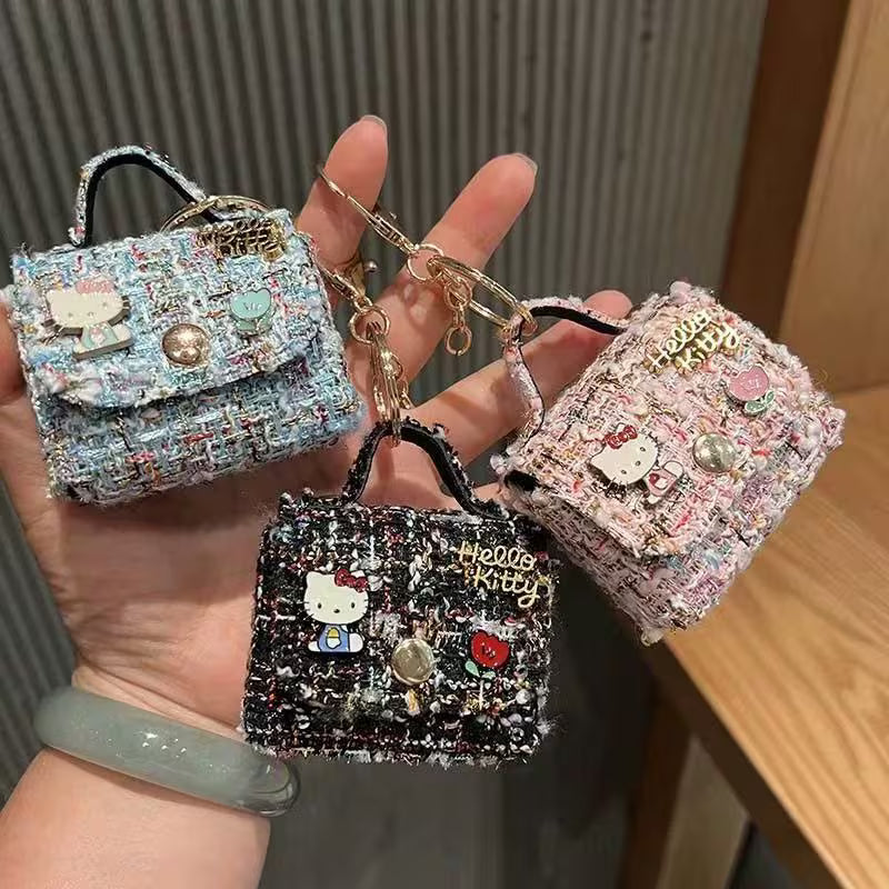 Hello Kitty Black Twill Plaid Mini Bag