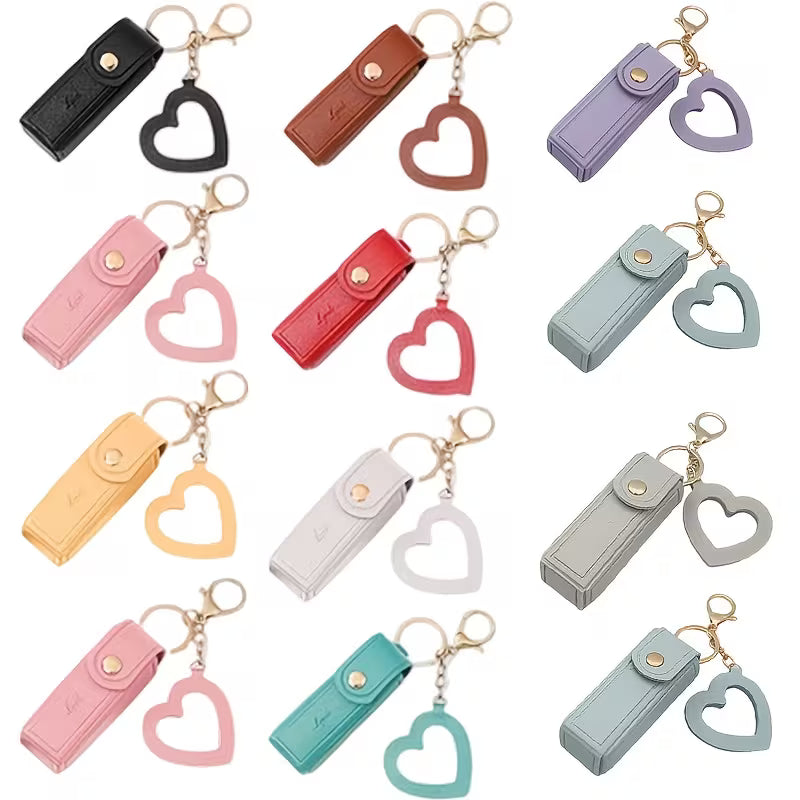 Lipstick Faux Leather one button holder
