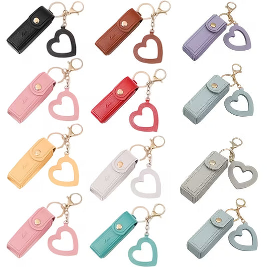 Lipstick Faux Leather one button holder