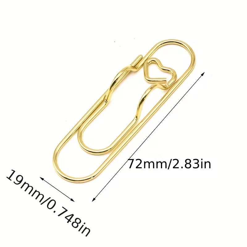Multi-functional Heart-Shaped Paper Clips: Stainless Steel, Pen Holder