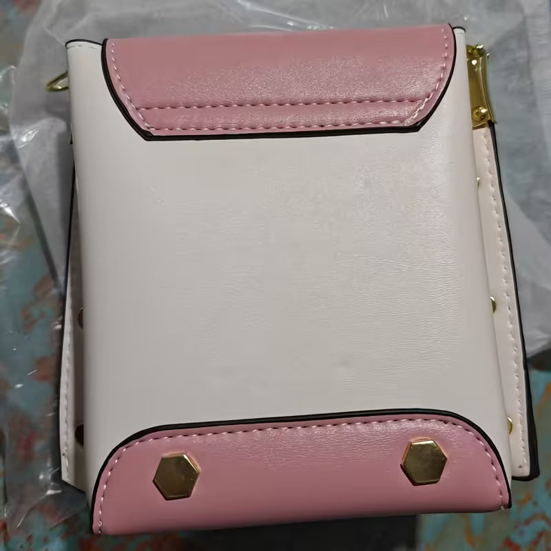 Sophisticated Block Quilted Pattern Crossbody Bag